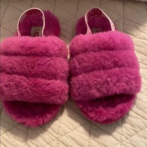Toddler Pink Furry Ugg Slippers